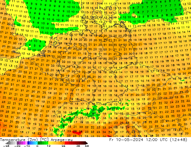 Temperature (2m) Arpege-eu Fr 10.05.2024 12 UTC