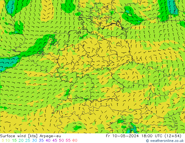 Surface wind Arpege-eu Fr 10.05.2024 18 UTC