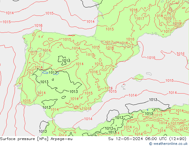 Yer basıncı Arpege-eu Paz 12.05.2024 06 UTC