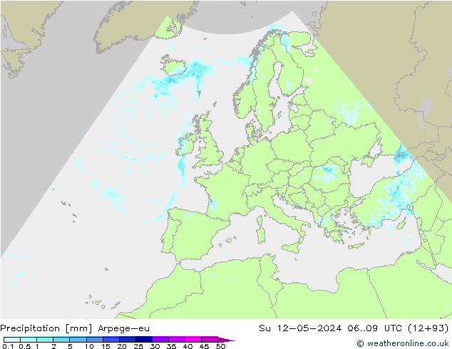 Precipitation Arpege-eu Su 12.05.2024 09 UTC