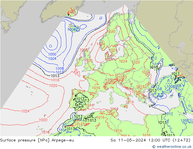 ciśnienie Arpege-eu so. 11.05.2024 12 UTC