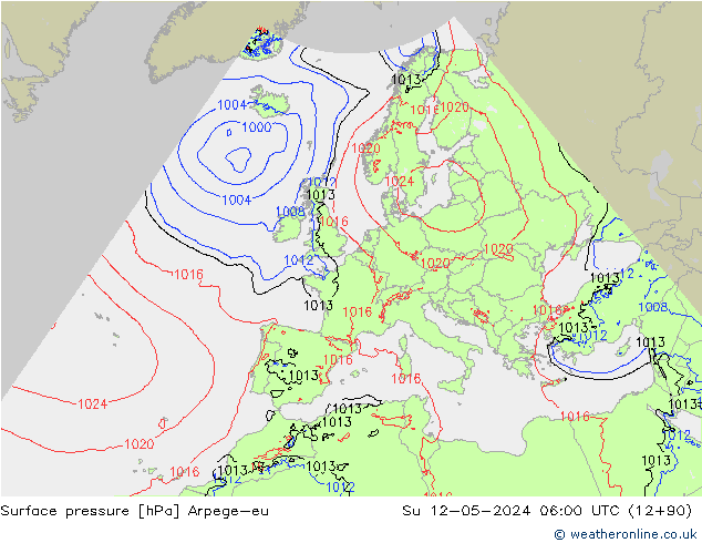 pressão do solo Arpege-eu Dom 12.05.2024 06 UTC