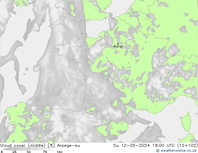 Nuages (moyen) Arpege-eu dim 12.05.2024 18 UTC