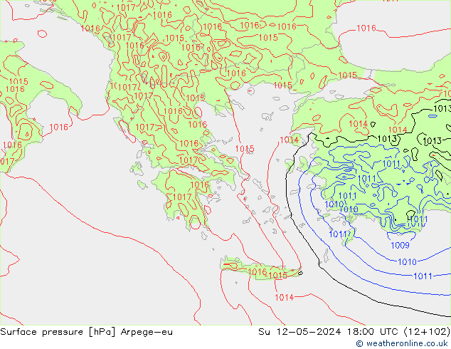 pressão do solo Arpege-eu Dom 12.05.2024 18 UTC
