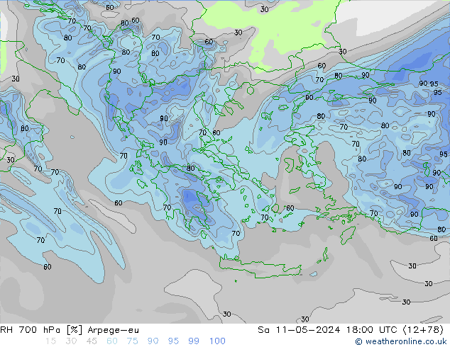 700 hPa Nispi Nem Arpege-eu Cts 11.05.2024 18 UTC