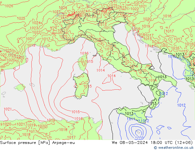 Yer basıncı Arpege-eu Çar 08.05.2024 18 UTC