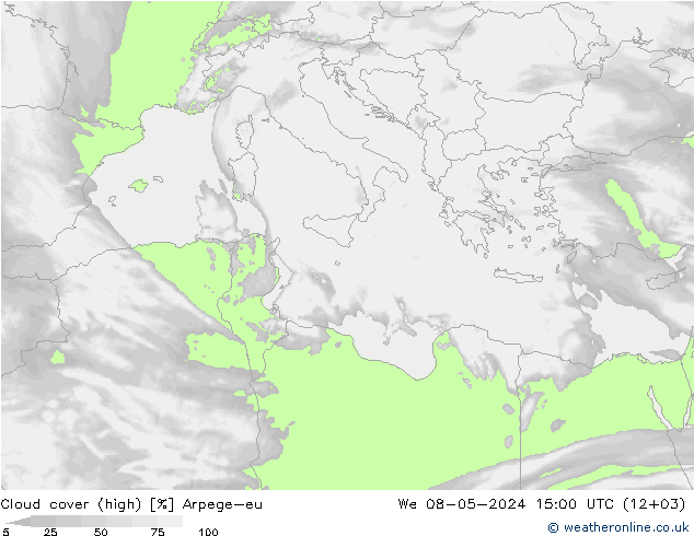 Bewolking (Hoog) Arpege-eu wo 08.05.2024 15 UTC
