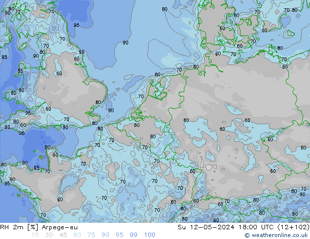 RH 2m Arpege-eu So 12.05.2024 18 UTC