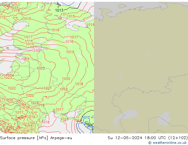 Yer basıncı Arpege-eu Paz 12.05.2024 18 UTC