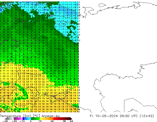 Temperature (2m) Arpege-eu Fr 10.05.2024 06 UTC