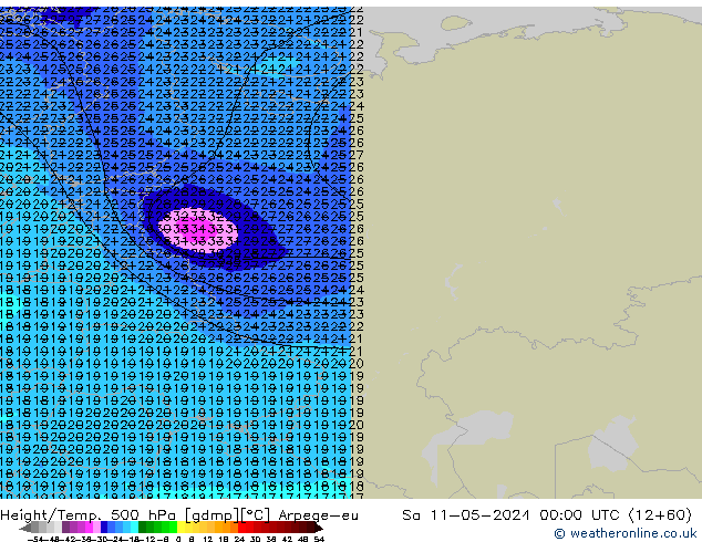 Height/Temp. 500 hPa Arpege-eu Sa 11.05.2024 00 UTC