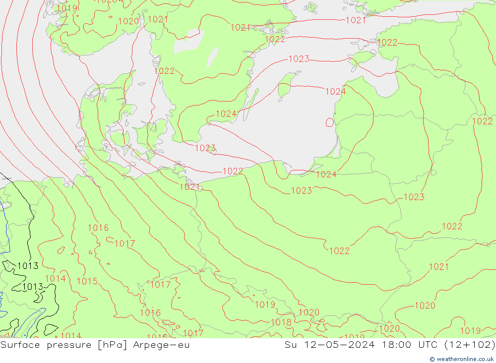 pression de l'air Arpege-eu dim 12.05.2024 18 UTC