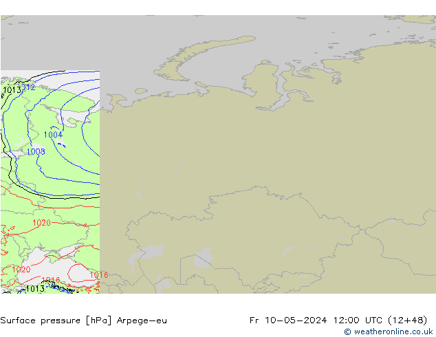 Surface pressure Arpege-eu Fr 10.05.2024 12 UTC