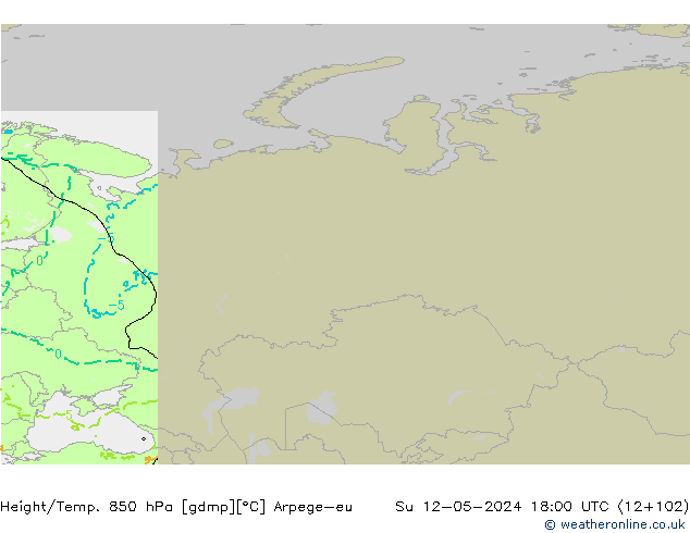 Height/Temp. 850 hPa Arpege-eu Ne 12.05.2024 18 UTC
