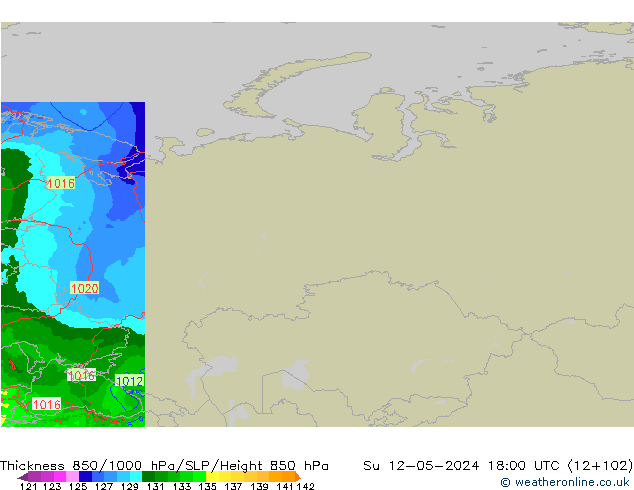 Thck 850-1000 hPa Arpege-eu Dom 12.05.2024 18 UTC