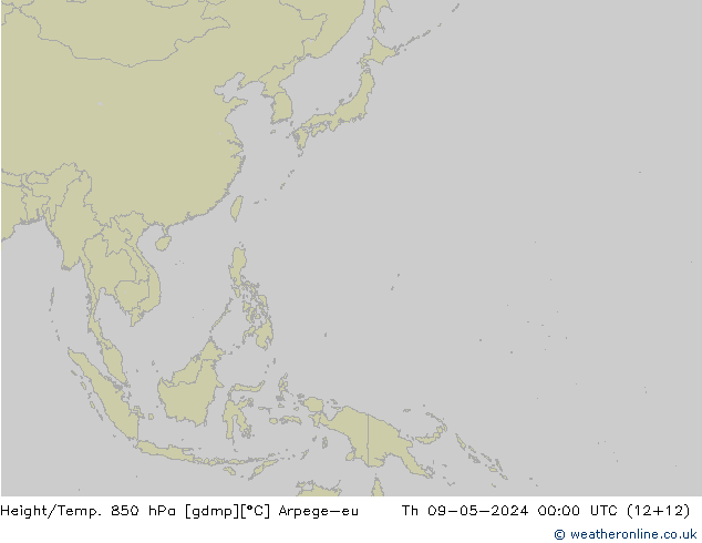 Hoogte/Temp. 850 hPa Arpege-eu do 09.05.2024 00 UTC