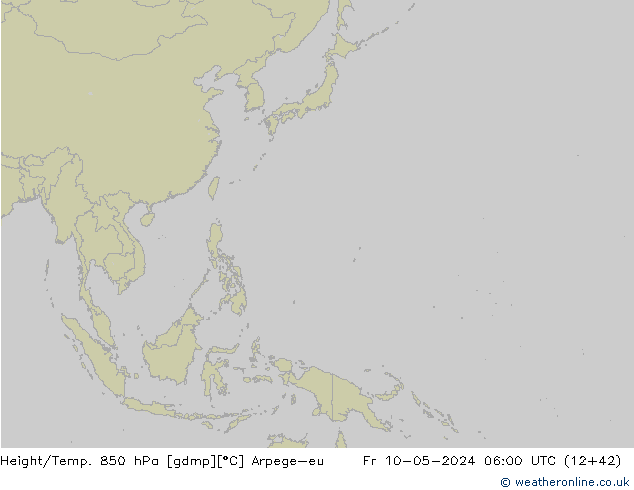 Height/Temp. 850 hPa Arpege-eu Pá 10.05.2024 06 UTC