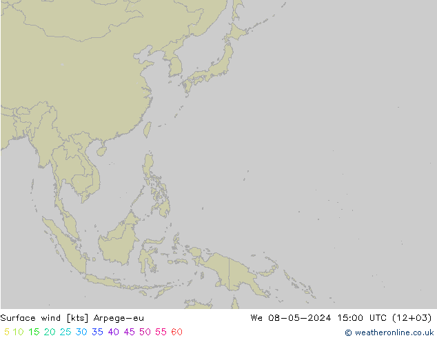 ветер 10 m Arpege-eu ср 08.05.2024 15 UTC