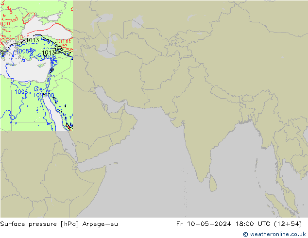 приземное давление Arpege-eu пт 10.05.2024 18 UTC