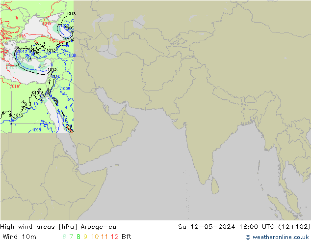 yüksek rüzgarlı alanlar Arpege-eu Paz 12.05.2024 18 UTC