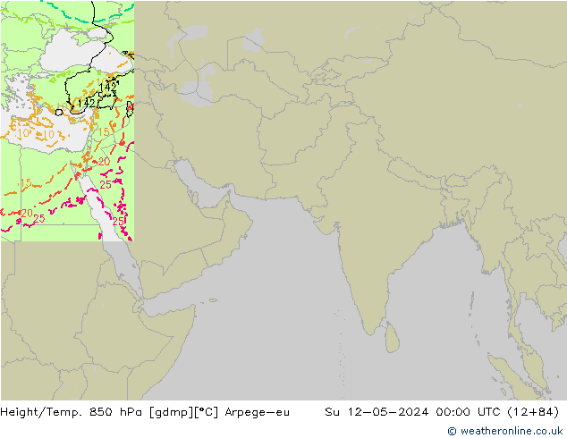 Height/Temp. 850 hPa Arpege-eu Su 12.05.2024 00 UTC