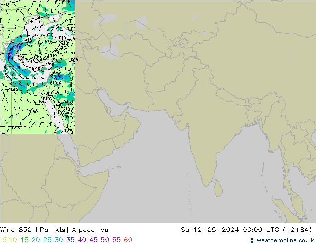 Wind 850 hPa Arpege-eu Su 12.05.2024 00 UTC