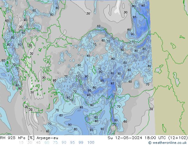 925 hPa Nispi Nem Arpege-eu Paz 12.05.2024 18 UTC