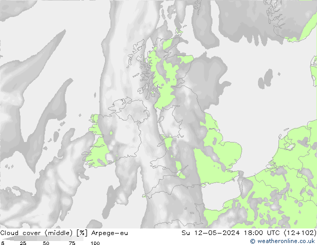 nuvens (médio) Arpege-eu Dom 12.05.2024 18 UTC