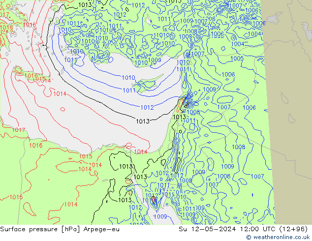 Yer basıncı Arpege-eu Paz 12.05.2024 12 UTC