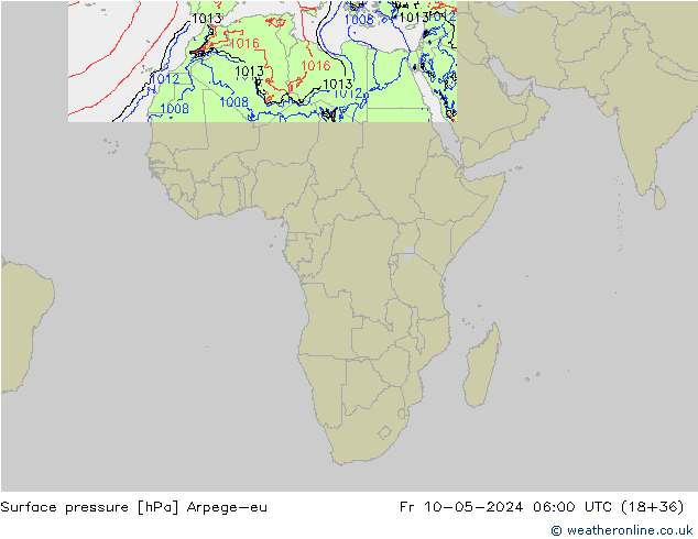 Yer basıncı Arpege-eu Cu 10.05.2024 06 UTC