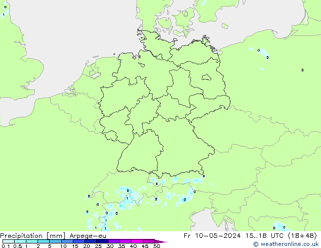 Niederschlag Arpege-eu Fr 10.05.2024 18 UTC