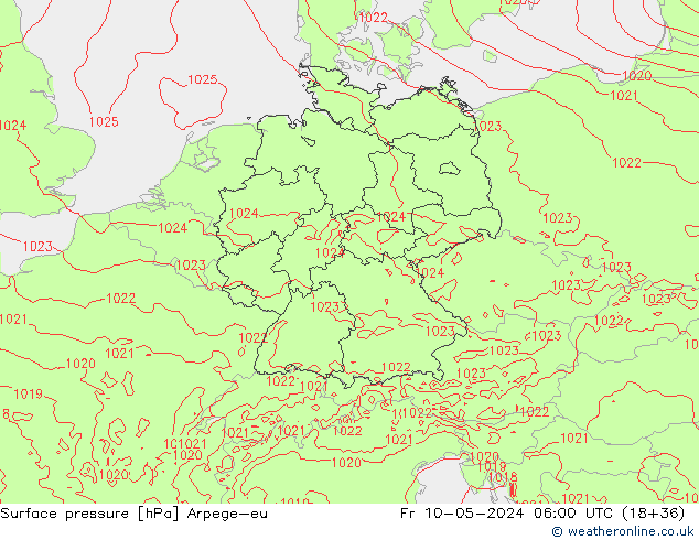 ciśnienie Arpege-eu pt. 10.05.2024 06 UTC