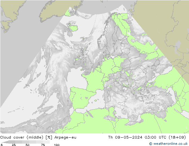 Nubi medie Arpege-eu gio 09.05.2024 03 UTC
