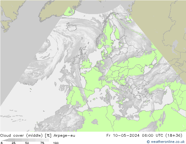 Nubi medie Arpege-eu ven 10.05.2024 06 UTC