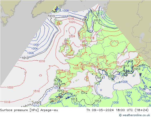 Yer basıncı Arpege-eu Per 09.05.2024 18 UTC