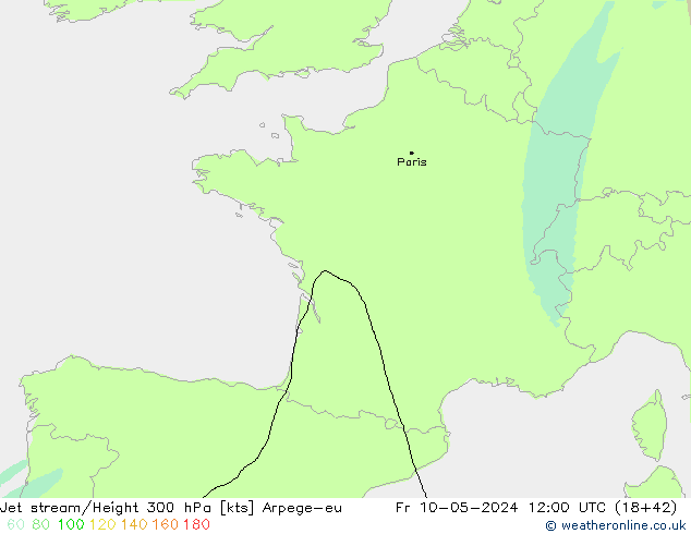 Jet stream Arpege-eu Sex 10.05.2024 12 UTC