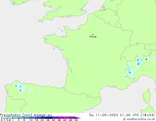 Precipitation Arpege-eu Sa 11.05.2024 00 UTC