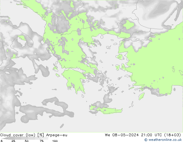 Nubi basse Arpege-eu mer 08.05.2024 21 UTC