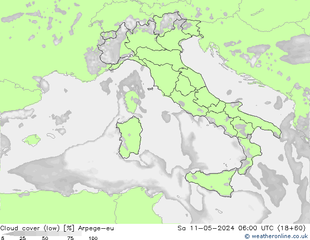 Nubi basse Arpege-eu sab 11.05.2024 06 UTC