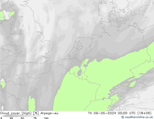 облака (средний) Arpege-eu чт 09.05.2024 00 UTC