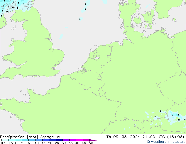 Niederschlag Arpege-eu Do 09.05.2024 00 UTC