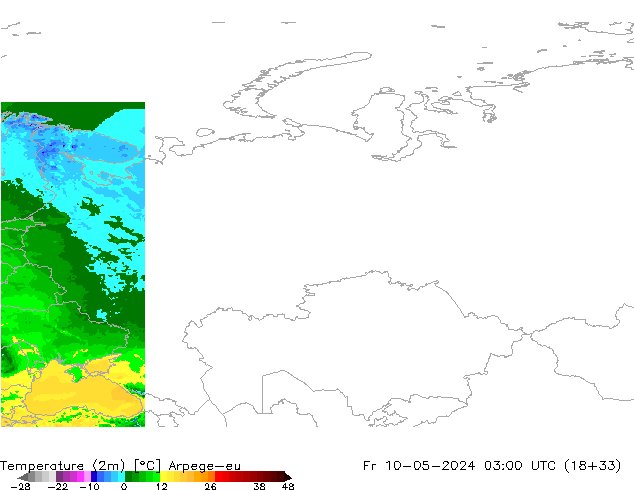 Temperature (2m) Arpege-eu Fr 10.05.2024 03 UTC
