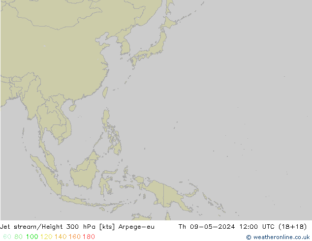 Jet stream/Height 300 hPa Arpege-eu Th 09.05.2024 12 UTC