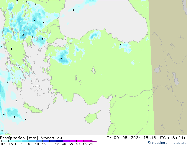 Yağış Arpege-eu Per 09.05.2024 18 UTC