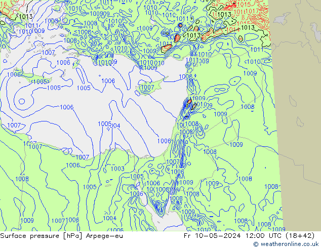 pression de l'air Arpege-eu ven 10.05.2024 12 UTC