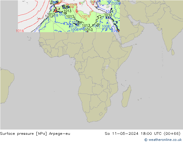 Surface pressure Arpege-eu Sa 11.05.2024 18 UTC