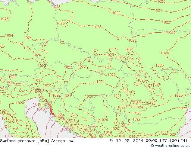 приземное давление Arpege-eu пт 10.05.2024 00 UTC