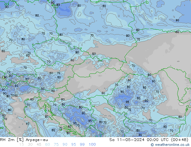 RH 2m Arpege-eu сб 11.05.2024 00 UTC