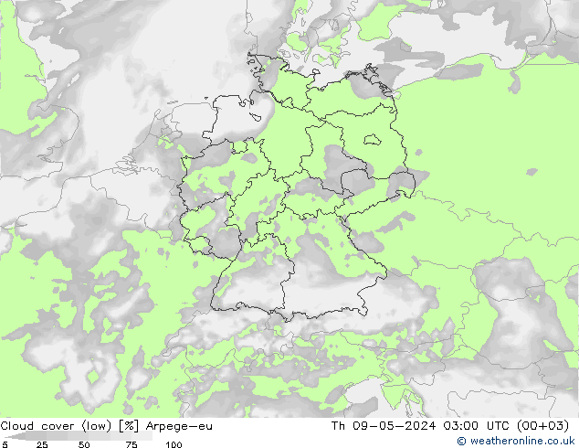 云 (低) Arpege-eu 星期四 09.05.2024 03 UTC