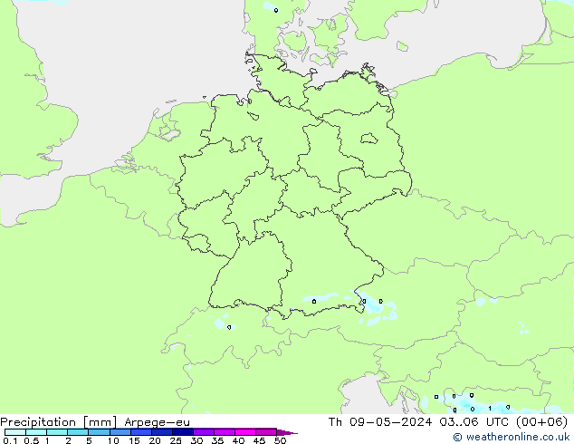 降水 Arpege-eu 星期四 09.05.2024 06 UTC